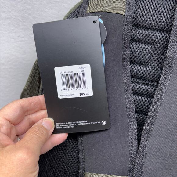 New Hurley Rider Backpack - Army Green - Perfect Gift! - Picture 10 of 13